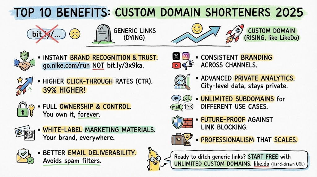 Top 10 Benefits of Using Custom Domain Shorteners in 2025